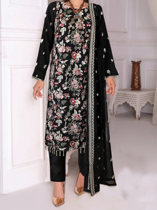 Breeze Exclusive Embriodery Shirt with Raw Silk Trouser and Embriodery Dupatta