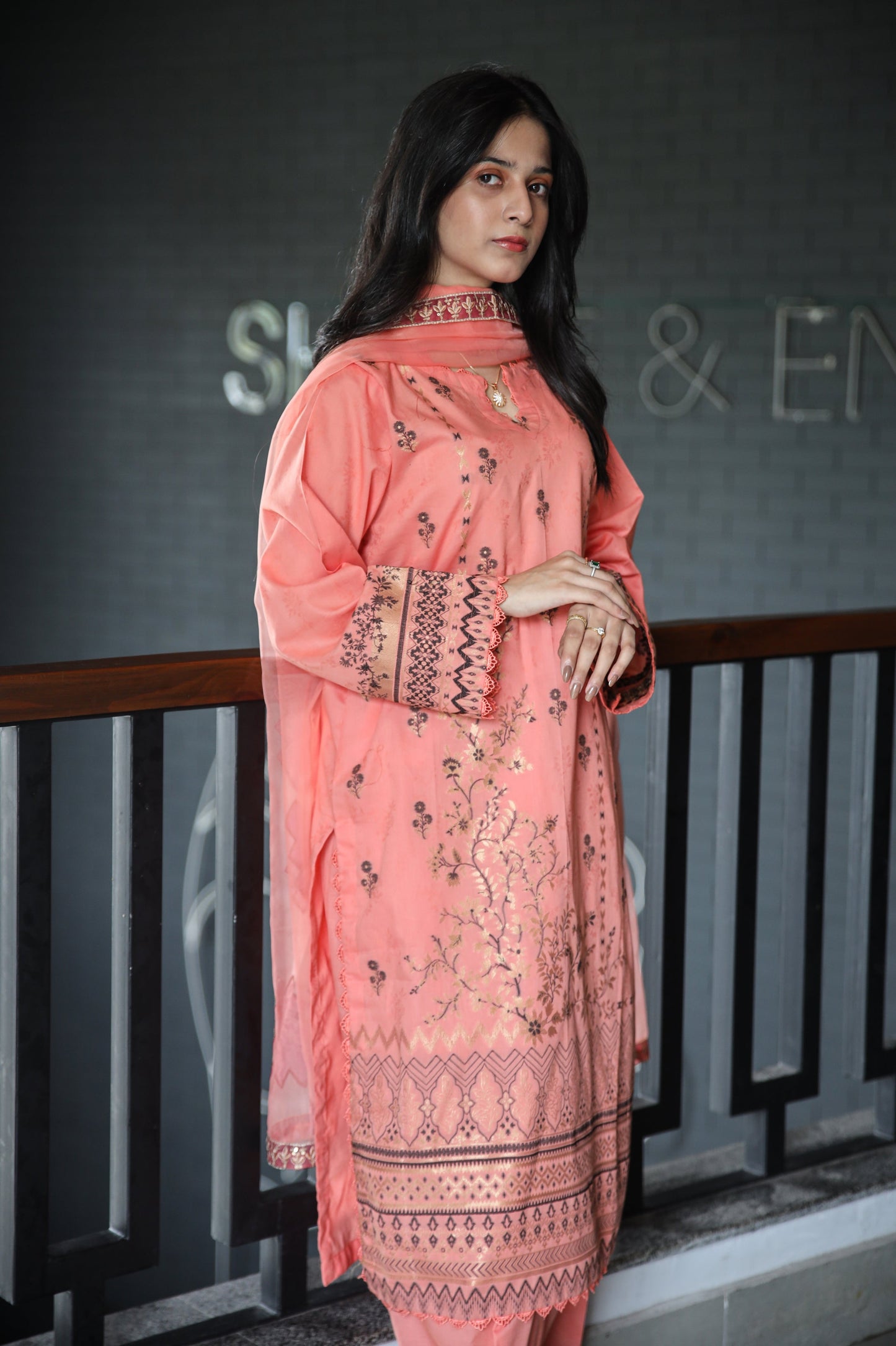 Brosha Lawn with Plain Trouser and Fancy Organza Dupatta