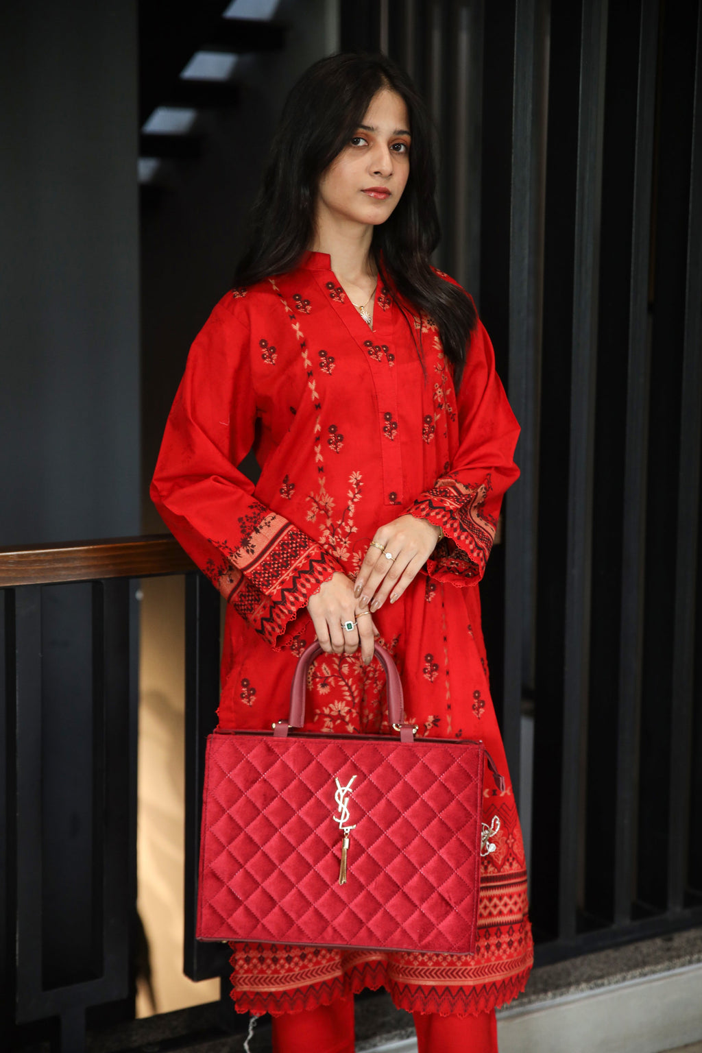 Brosha Lawn with Plain Trouser and Fancy Organza Dupatta