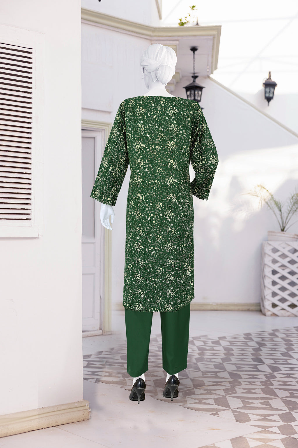 AlKaram Dhanak 2 Piece Beautiful Leaf Pattern With Plain Trouser