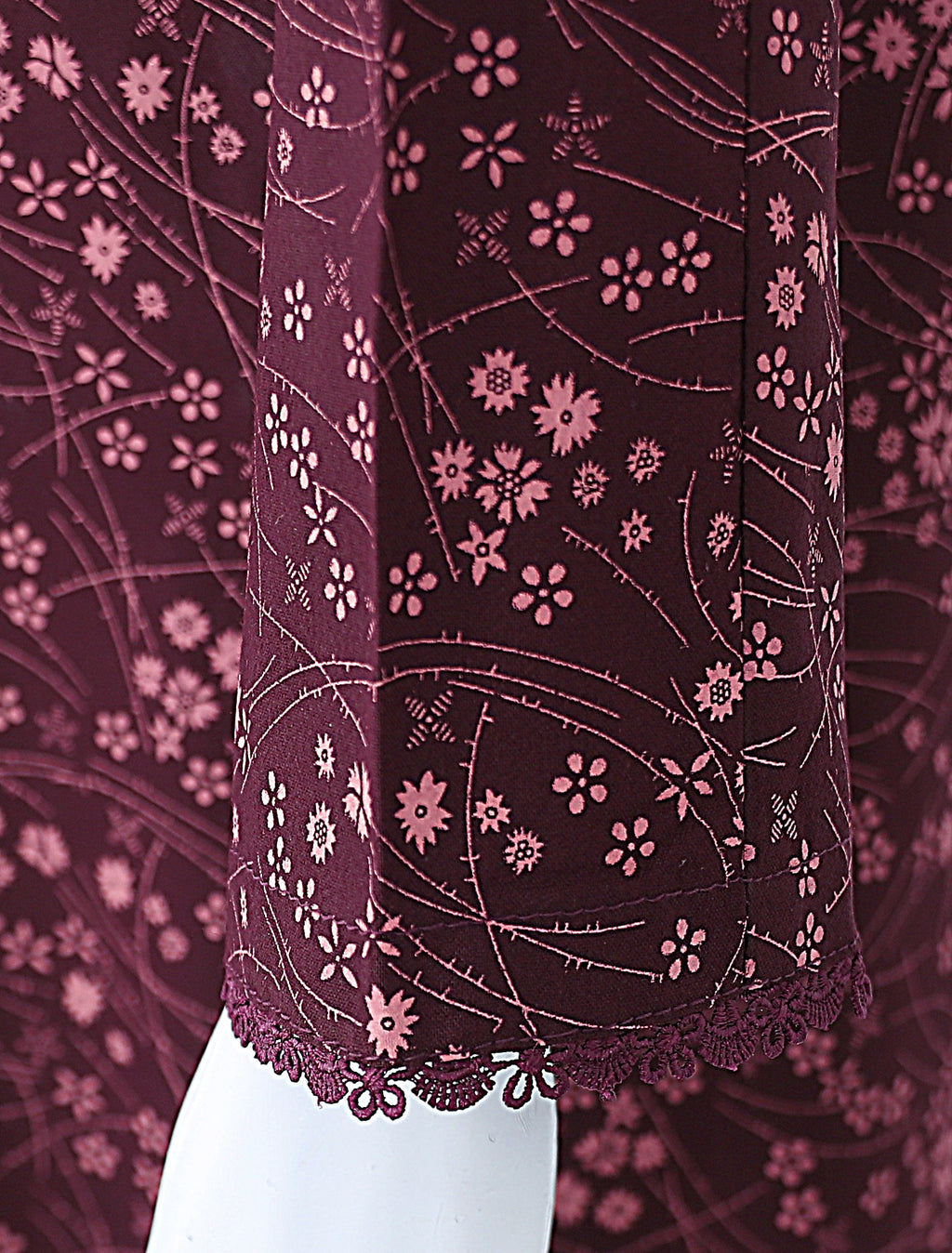 AlKaram Dhanak 2 Piece Beautiful Leaf Pattern With Plain Trouser