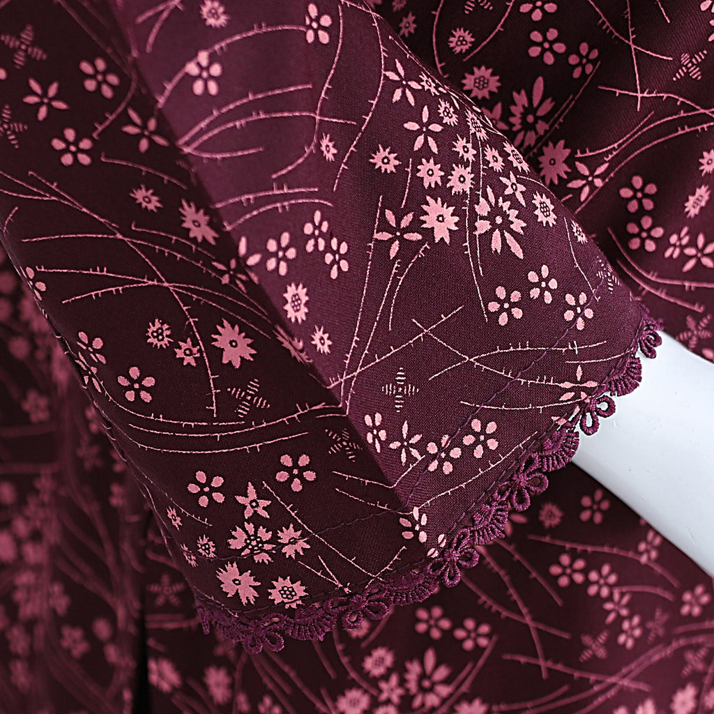 AlKaram Dhanak 2 Piece Beautiful Leaf Pattern With Plain Trouser