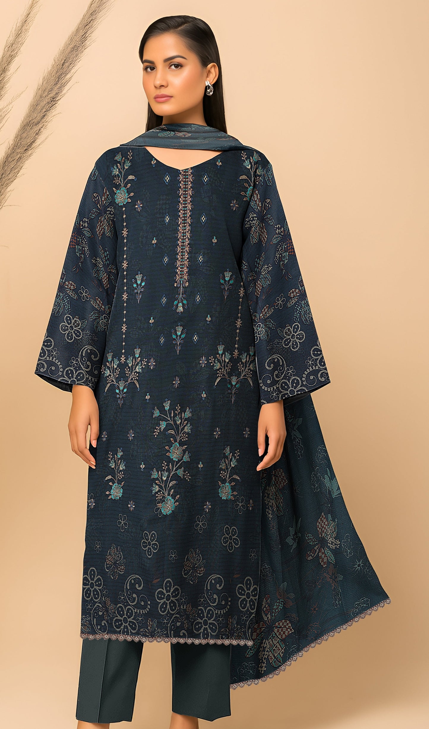 Dhanak Bana Dora 3 Piece Executive Quality Digital Print with Heavy Embriodery