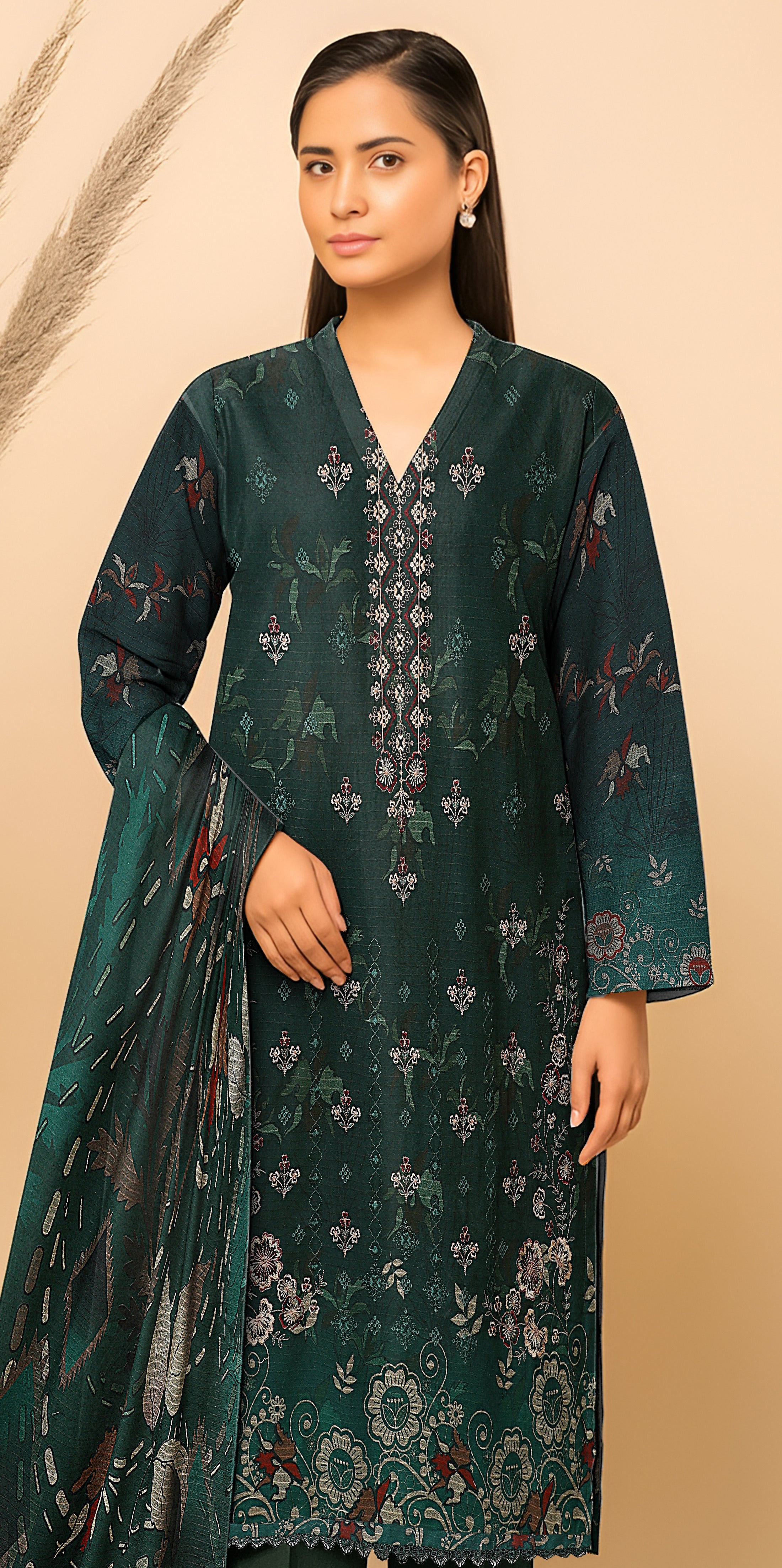 Dhanak Bana Dora 3 Piece Executive Quality Digital Print with Heavy Embriodery