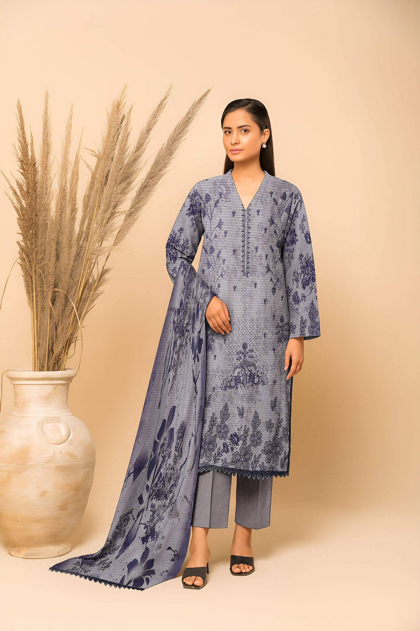 Dhanak Bana Dora 3 Piece Executive Quality Digital Print with Heavy Embriodery