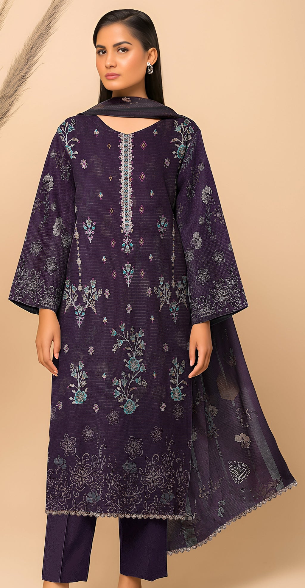 Dhanak Bana Dora 3 Piece Executive Quality Digital Print with Heavy Embriodery