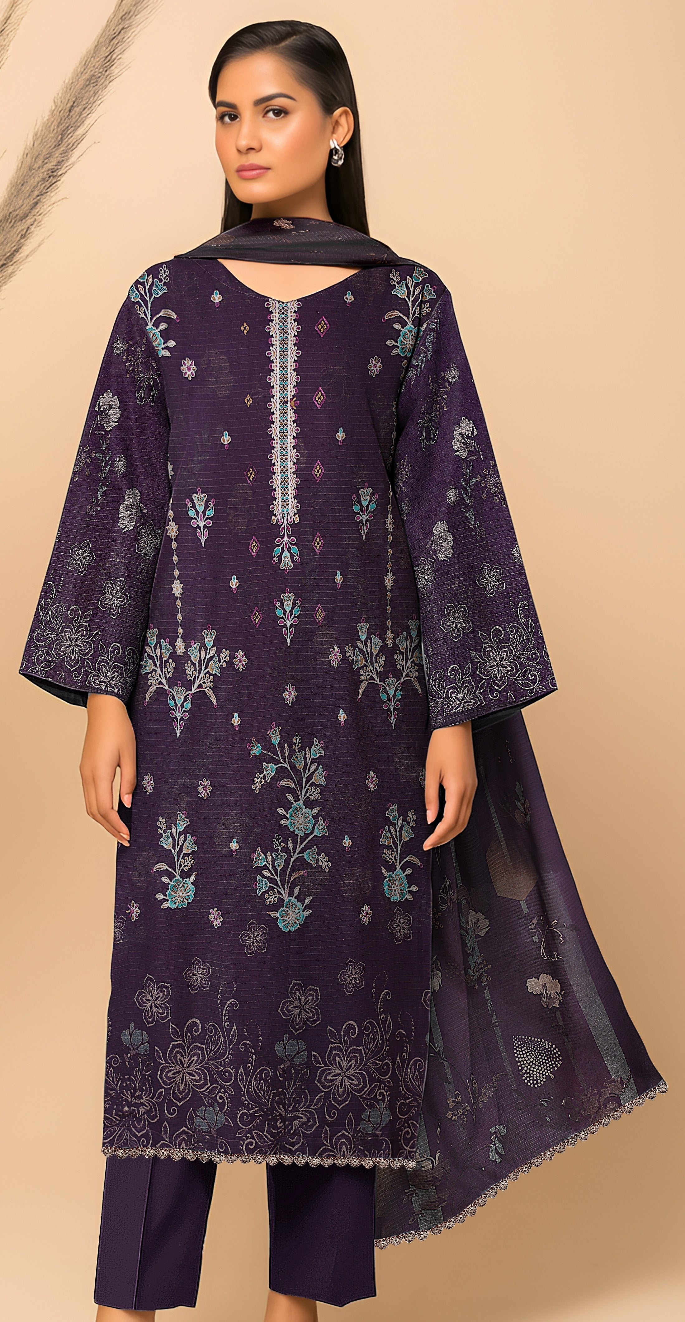 Dhanak Bana Dora 3 Piece Executive Quality Digital Print with Heavy Embriodery