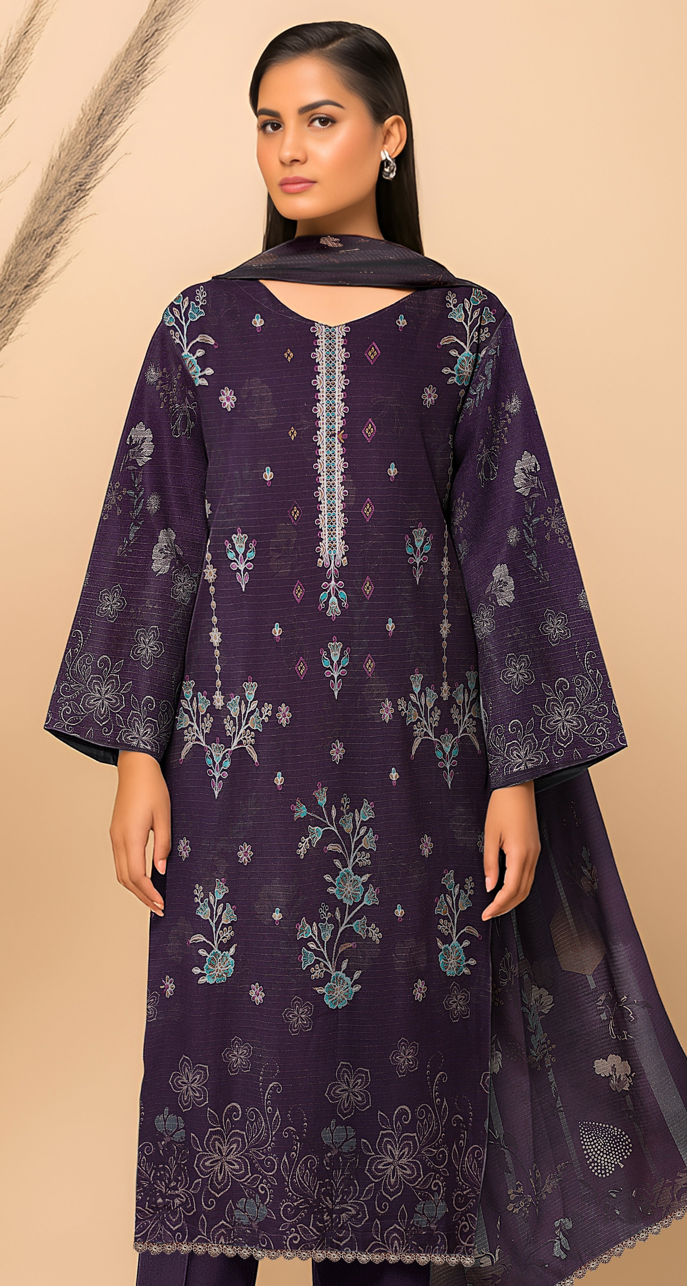 Dhanak Bana Dora 3 Piece Executive Quality Digital Print with Heavy Embriodery