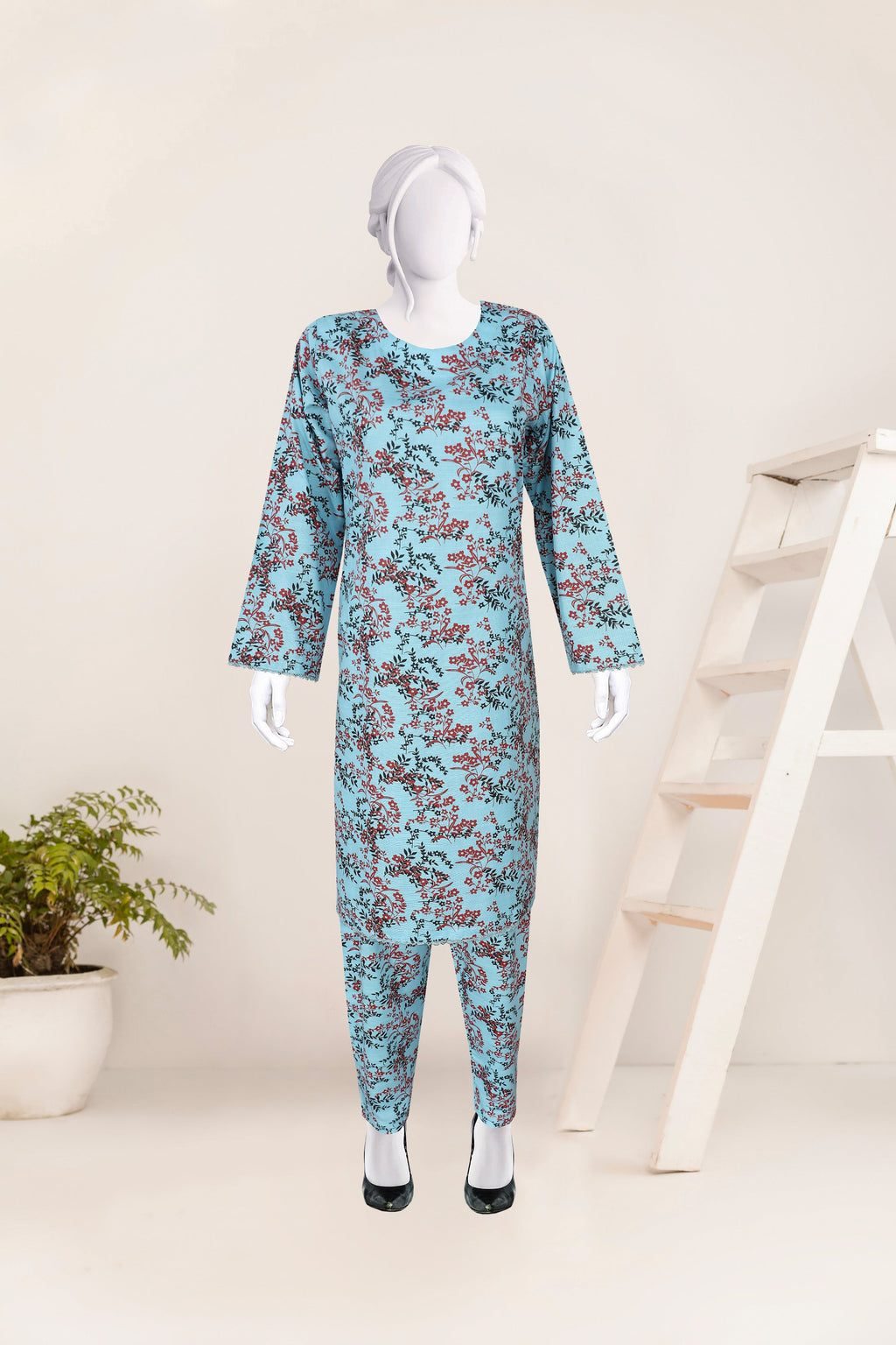 Khaddar 2 Piece Printed All Over Matching Separate