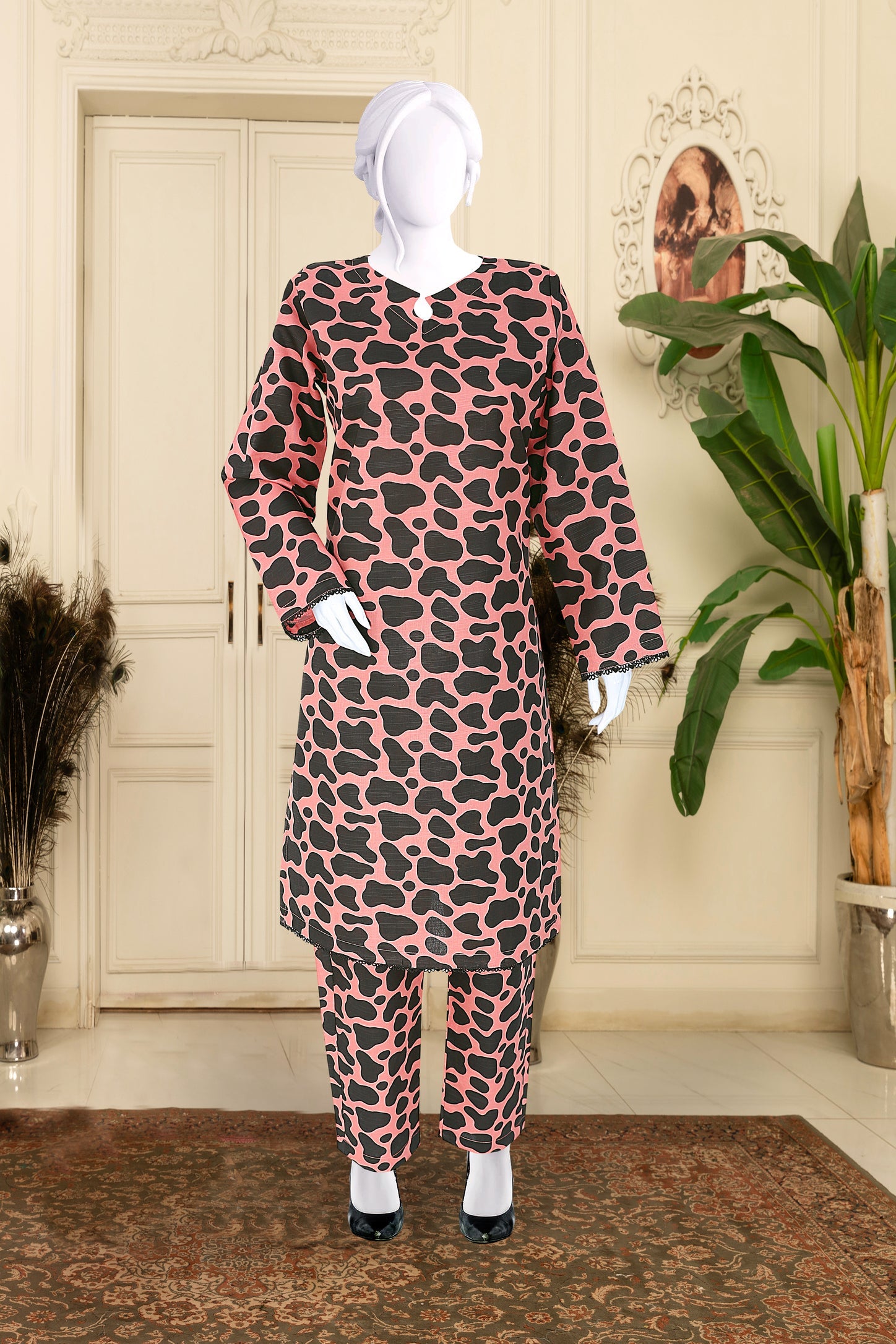 Khaddar 2 Piece Printed All Over Matching Separate