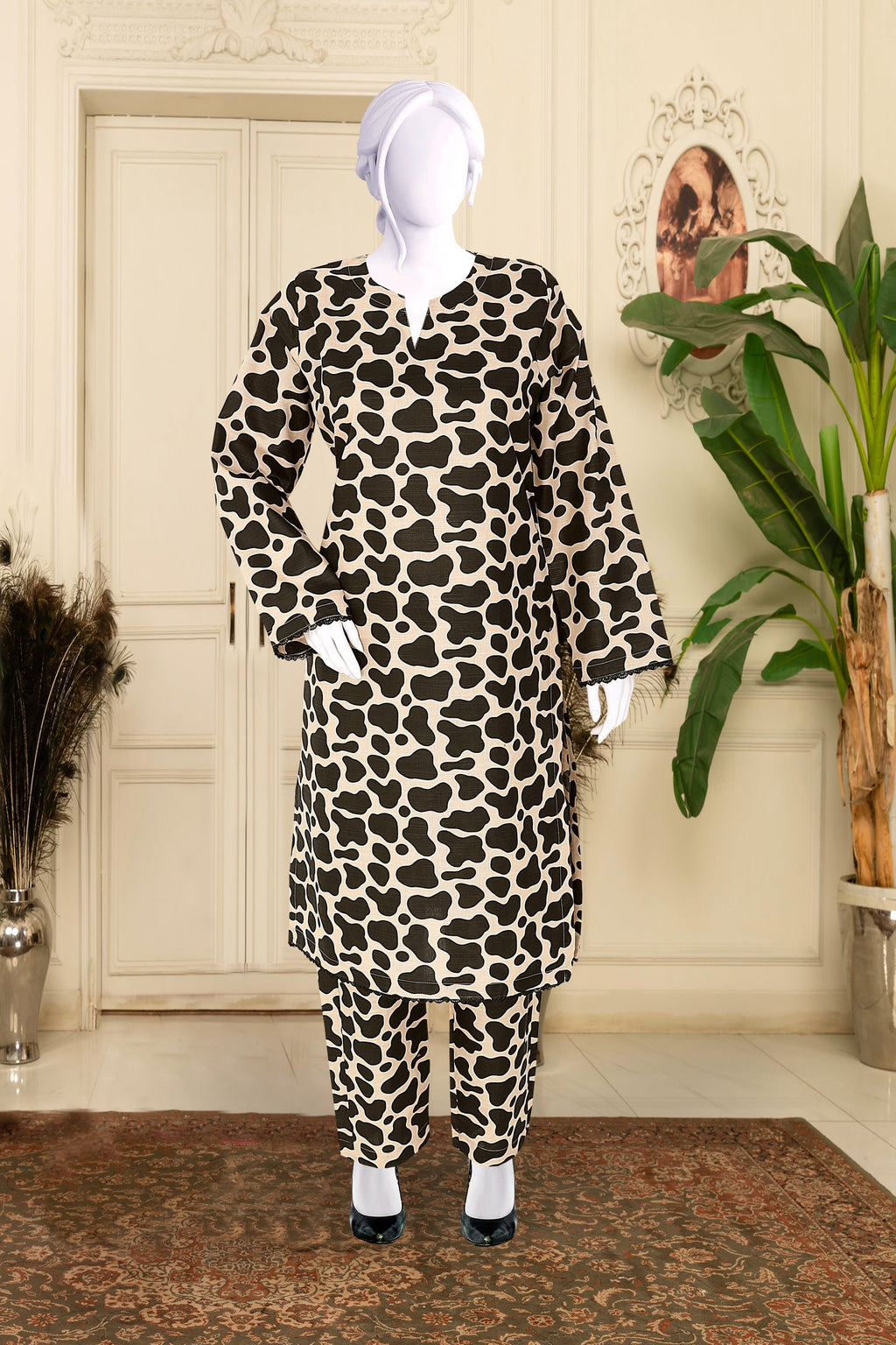 Khaddar 2 Piece Printed All Over Matching Separate