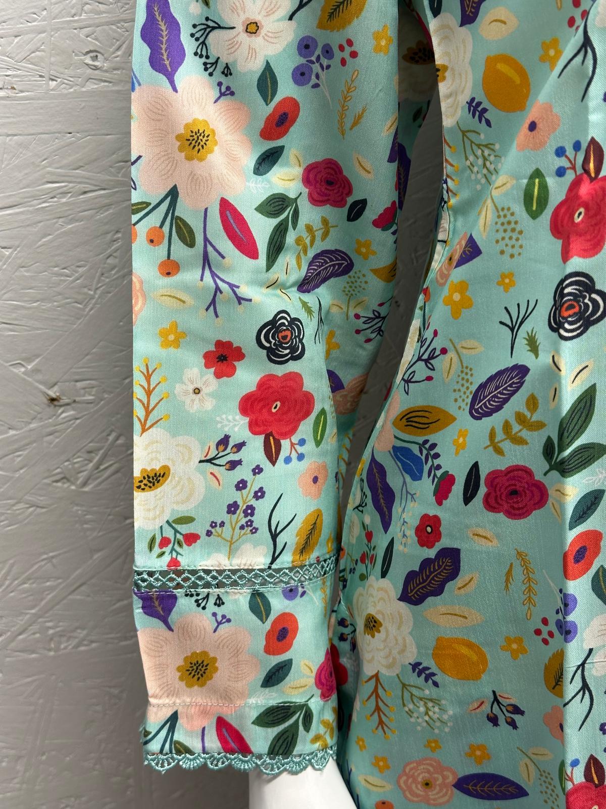 Linen Viscose 3 Piece with Matching Trouser and Printed Dupatta