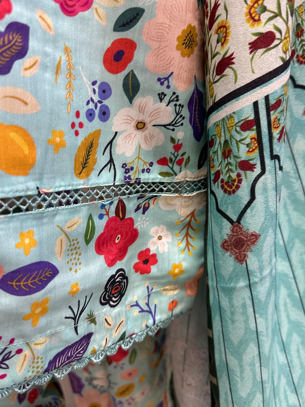 Linen Viscose 3 Piece with Matching Trouser and Printed Dupatta