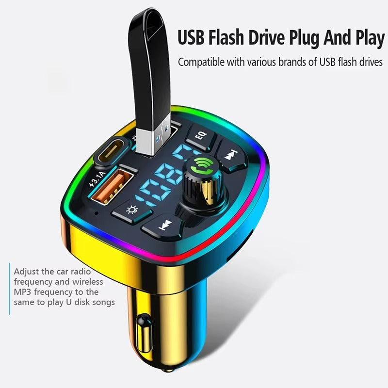 Car Bluetooth 5.0 FM Transmitter Wireless Adapter